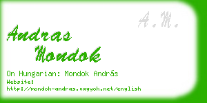 andras mondok business card